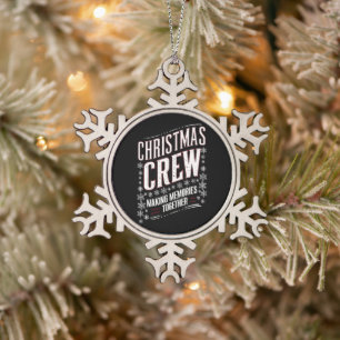 Christmas Crew Family Matching Xmas Squad  Snowflake Pewter Christmas Ornament
