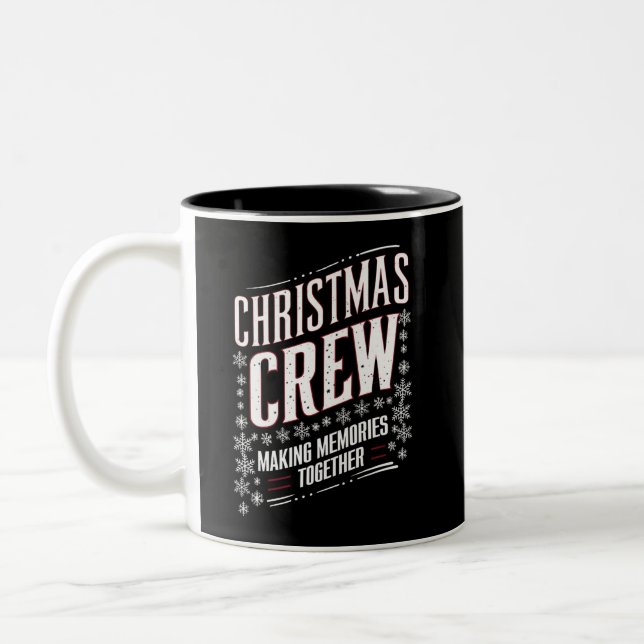 Christmas Crew Family Matching Xmas Squad  Two-Tone Coffee Mug (Left)