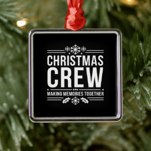 Christmas Crew Family Reunion Graphic Xmas Holiday Metal Tree Decoration