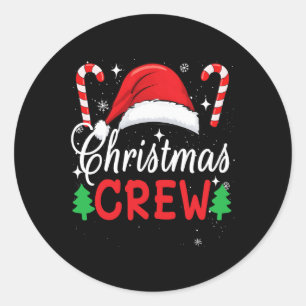 Christmas Crew Family Xmas Group Pajama Men Women  Classic Round Sticker