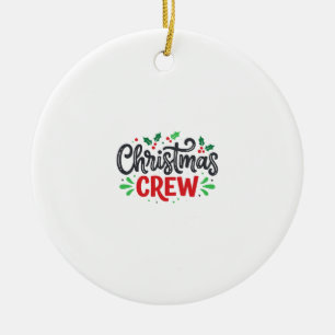 Christmas Crew Festive Holiday Ceramic Tree Decoration