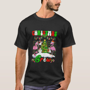Christmas Crew Flamingo cute Ghost Pine Tree Xmas  T-Shirt