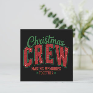 Christmas Crew Glitter Holiday Family Matching  Card