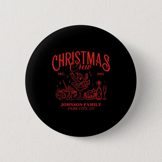 Christmas Crew Matching Family Group  6 Cm Round Badge (Front)