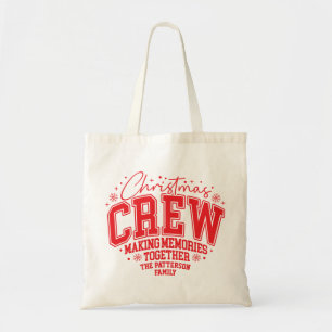 Christmas Crew Personalised Family Name Tote Bag