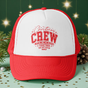 Christmas Crew Personalised Family Name Trucker Hat
