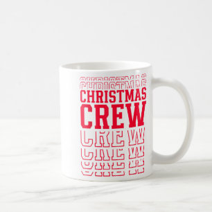 Christmas Crew Red Layered Text Family Santa Xmas  Coffee Mug