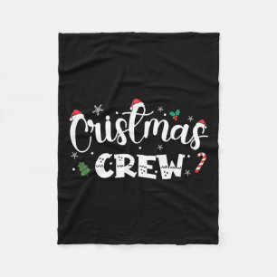 Christmas Crew Santa Family Matching Group Xmas Bo Fleece Blanket