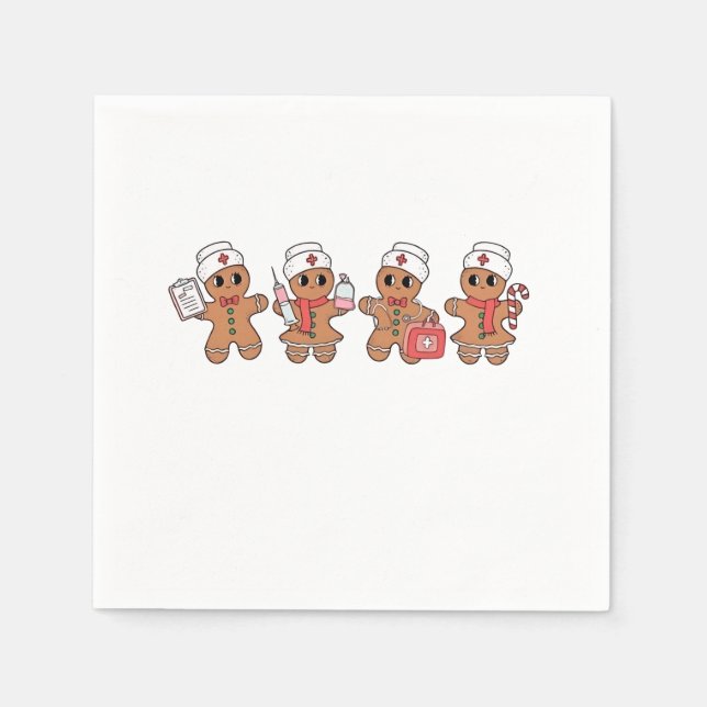  Christmas Crew Santa Gingerbread Nursing Squad  Napkin (Front)