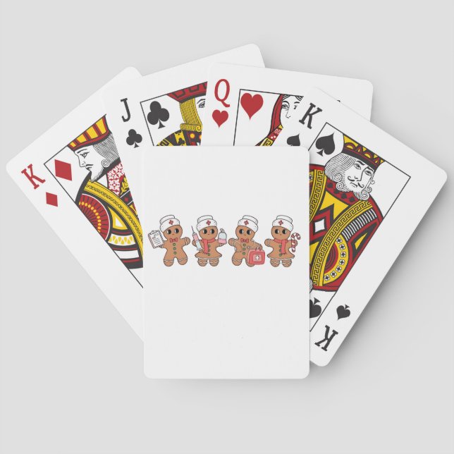  Christmas Crew Santa Gingerbread Nursing Squad  Playing Cards (Back)