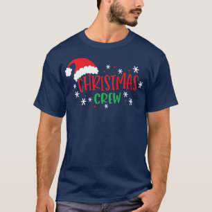 Christmas Crew Santa Hat Snowflake Merry Christmas T-Shirt