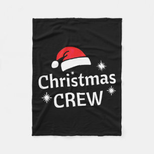 Christmas Crew Santa's Hat Merry Xmas  Fleece Blanket