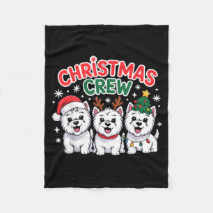 Christmas Crew Westie Christmas West Highland Whit Fleece Blanket
