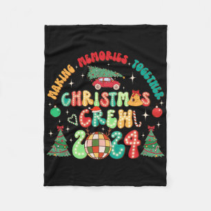 Christmas Crew Xmas Groovy Making Memories Holiday Fleece Blanket