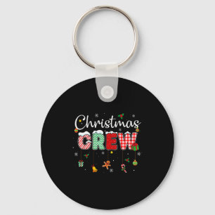 Christmas Crew Xmas Lights Family Matching Pajamas Key Ring