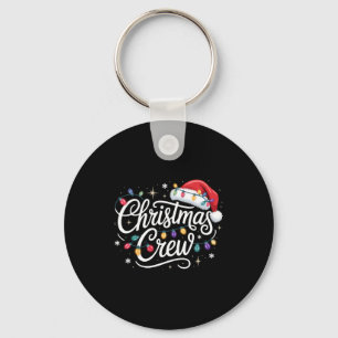 Christmas Crew Xmas Lights Family Matching Pajamas Key Ring