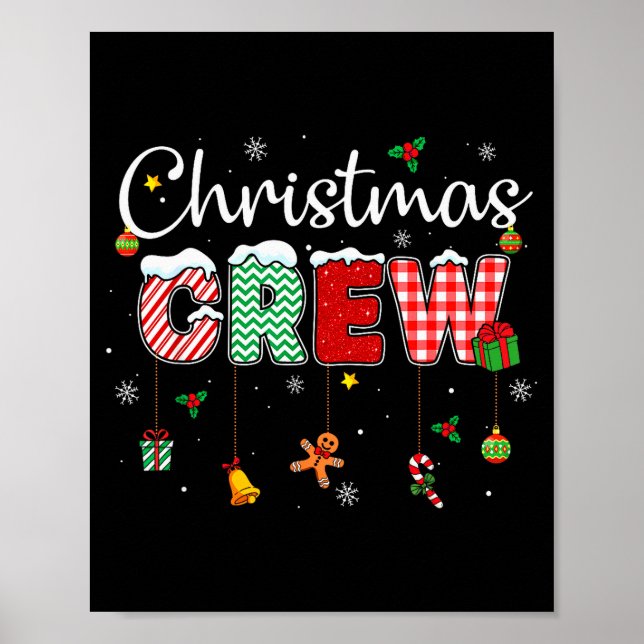 Christmas Crew Xmas Lights Family Matching Pajamas Poster (Front)