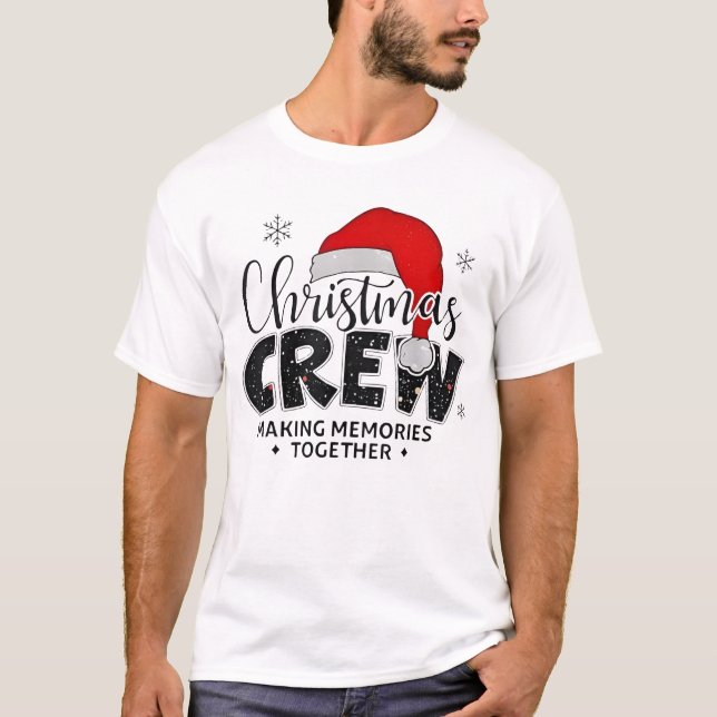 Christmas Crew Xmas Lights Family Matching Pajamas T-Shirt (Front)