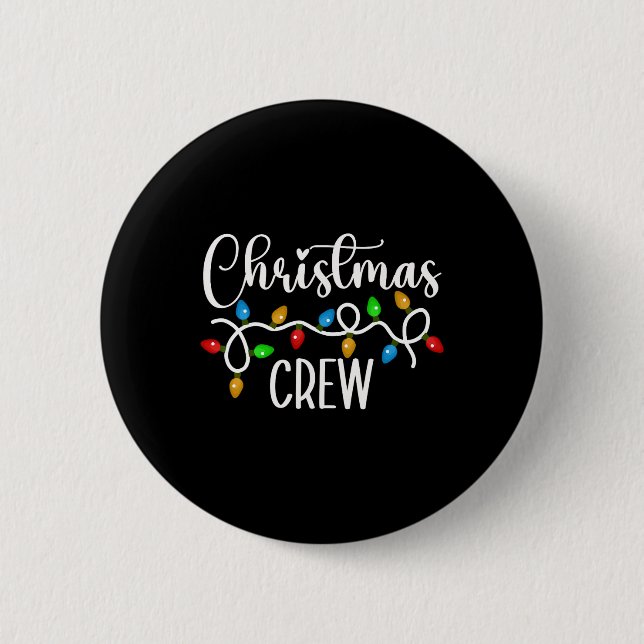Christmas Crew Xmas Lights Family Matching Pyjamas 6 Cm Round Badge (Front)