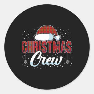 Christmas Crew Xmas Lights Family Matching Pyjamas Classic Round Sticker