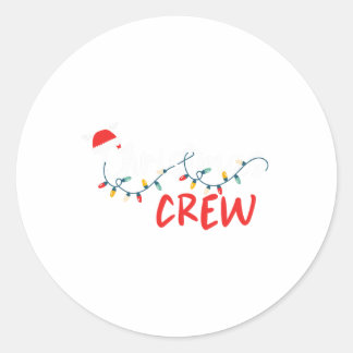 Christmas Crew Xmas Lights Family Matching Pyjamas Classic Round Sticker