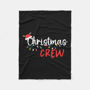 Christmas Crew Xmas Lights Family Matching Pyjamas Fleece Blanket
