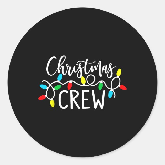 Christmas Crew Xmas Lights Pajama Happy Holiday Bo Classic Round Sticker (Front)