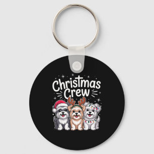 Christmas Crew Xmas Puppy Dog Breed Funny Christma Key Ring