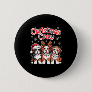 Christmas Crew Xmas Puppy Dog Funny Christmas Bern 6 Cm Round Badge
