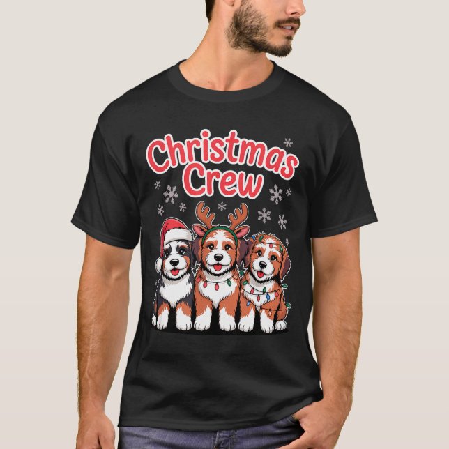 Christmas Crew Xmas Puppy Dog Funny Christmas Bern T-Shirt (Front)