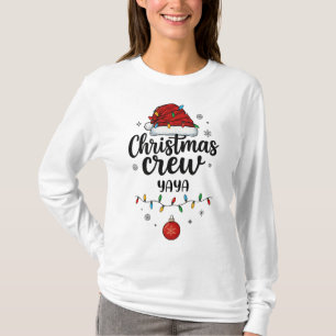 Christmas Crew Yaya Santa Hat Matching Christmas T-Shirt