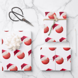 Christmas Cricket Ball Sports Santa Holiday Wrapping Paper Sheet