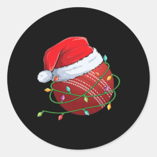 Christmas Cricket Ll Santa Hat Wrapped In Holiday Classic Round Sticker