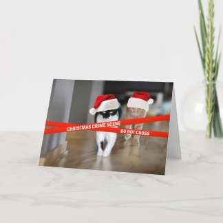 Christmas Crime Scene Cats Holiday Card