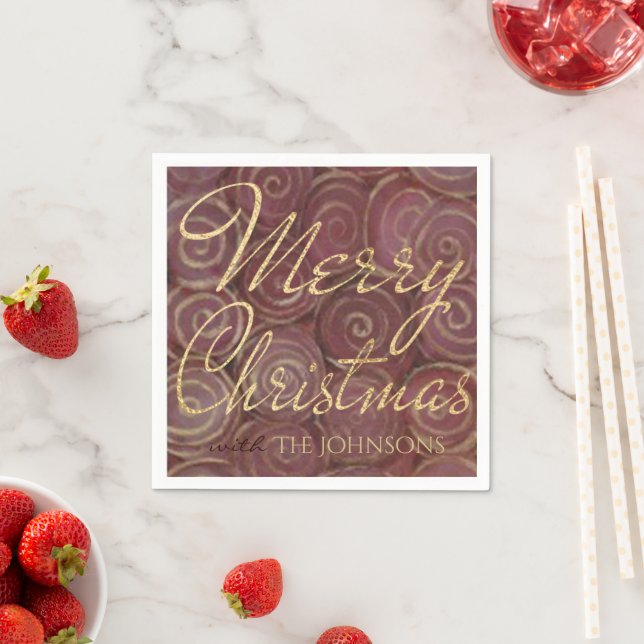 Christmas Crimson and Gold Napkin (Insitu)