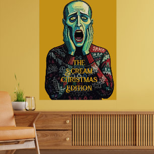 Christmas Crisis - Edvard Munch Seasonal Sweater Poster