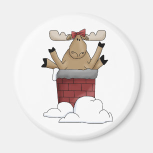 Christmas Critters · Moose & Chimney Magnet