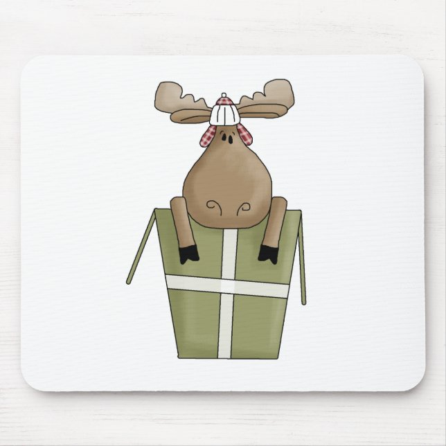 Christmas Critters · Moose & Gift Box Mouse Pad (Front)