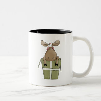 Christmas Critters · Moose & Gift Box Two-Tone Coffee Mug