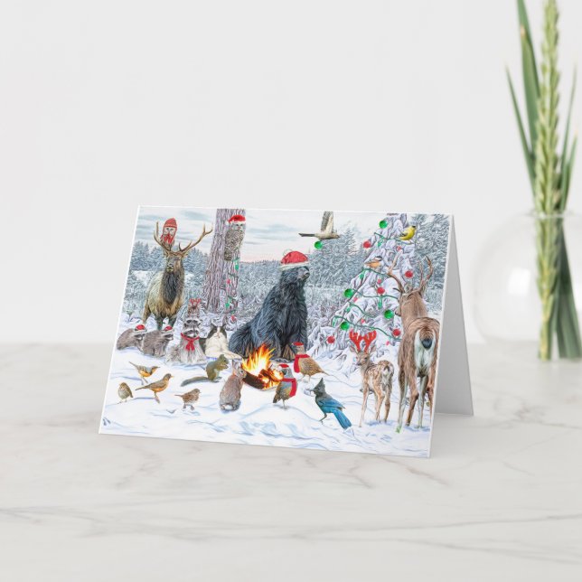 Christmas Critters Party Holiday Card (Front)