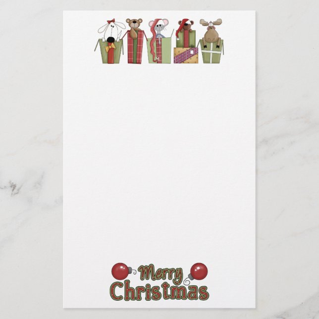 Christmas Critters Stationery (Front)