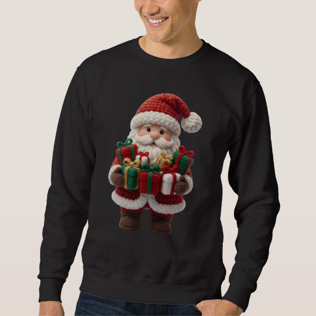 Christmas Crochet Santa Men’s Sweatshirt  (Front)