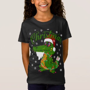 Christmas crocodile alligator xmas winter apparel T-Shirt