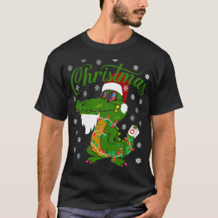 Christmas crocodile alligator xmas winter apparel T-Shirt