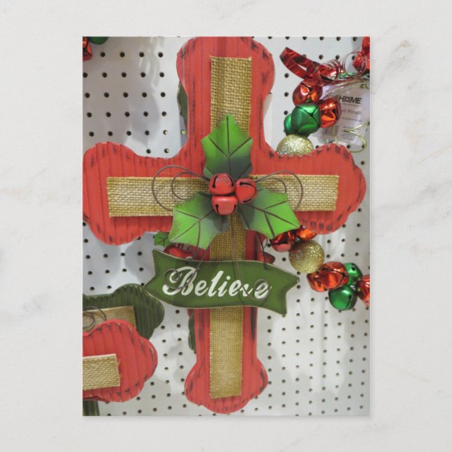 Christmas Cross Holiday Postcard (Front)