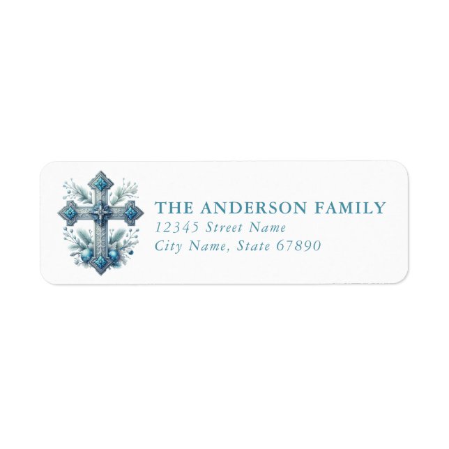 Christmas Cross Return Address Labels (Front)