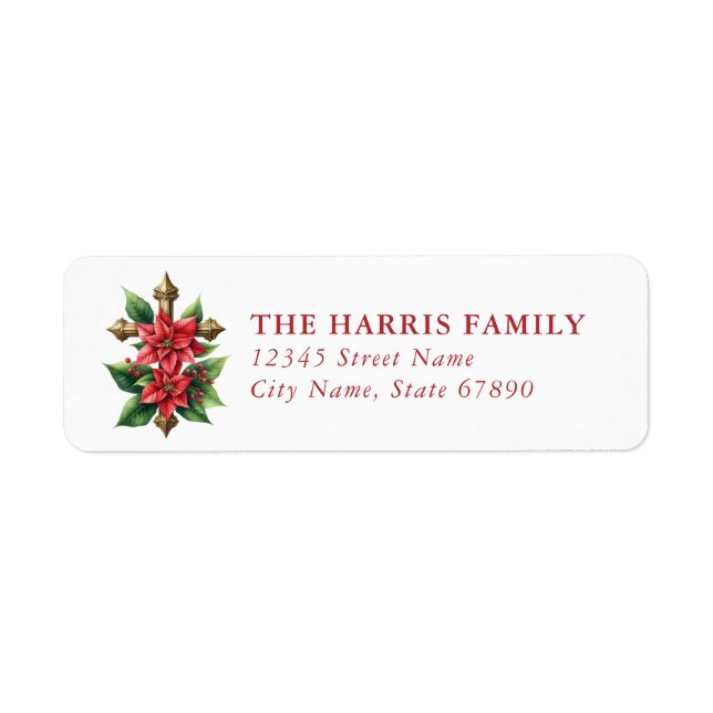 Christmas Cross Return Address Labels (Front)