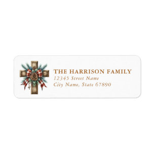 Christmas Cross Return Address Labels