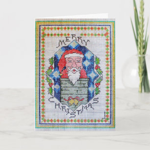 Christmas Cross Stitch Look Greetings Card