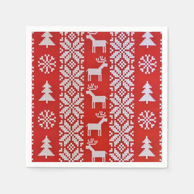 Christmas Cross Stitch Napkin (Front)